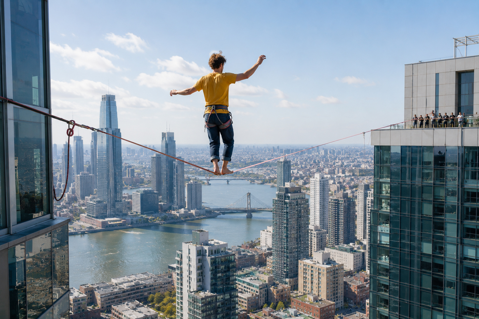 Slacklining Between Skyscrapers Is Legal Somewhere. Should It Be Anywhere?