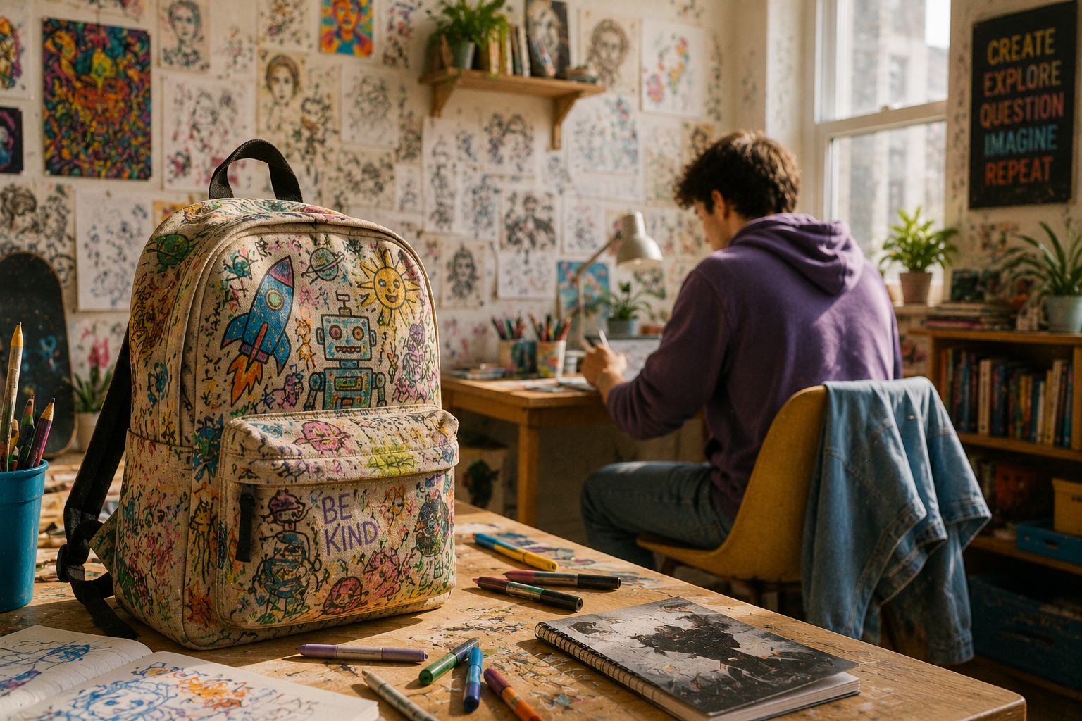 The School Backpack Was the First Canvas. What Happened to the Kid Who Drew on Everything?