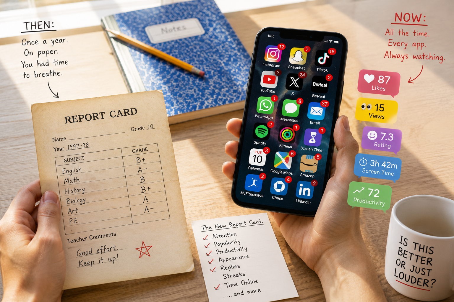 The Report Card Used to Be the Only Algorithm That Judged You Once a Year. Now There Are Seventeen Apps Doing It in Real Time. Did We Trade the Wait for Something Worse?