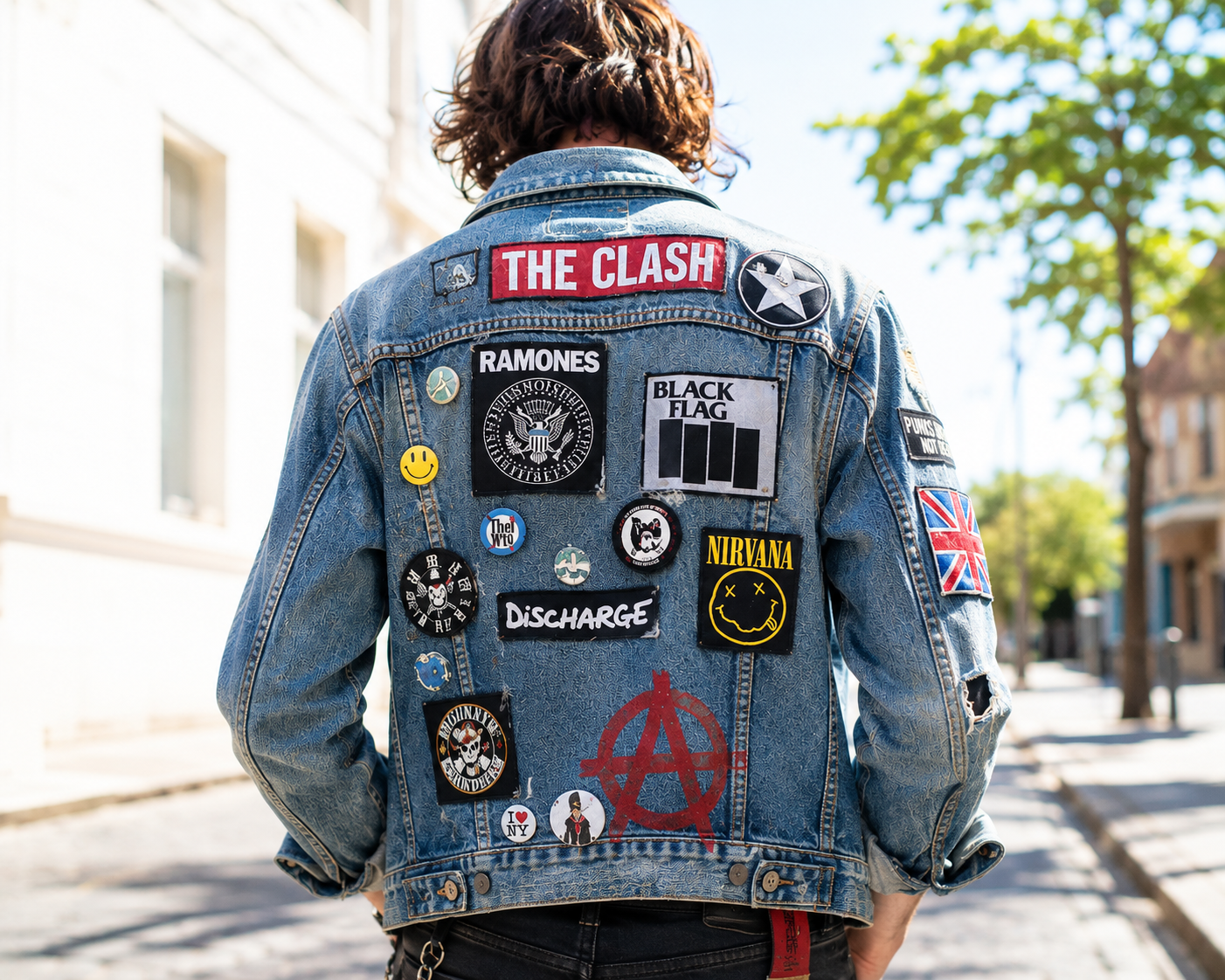 The Denim Jacket Was the First Social Media Profile — Every Patch a Post, Every Pin a Like, Every Stain a Story Nobody Asked For. Fast Fashion Copied the Look and Left Out Everything It Meant.