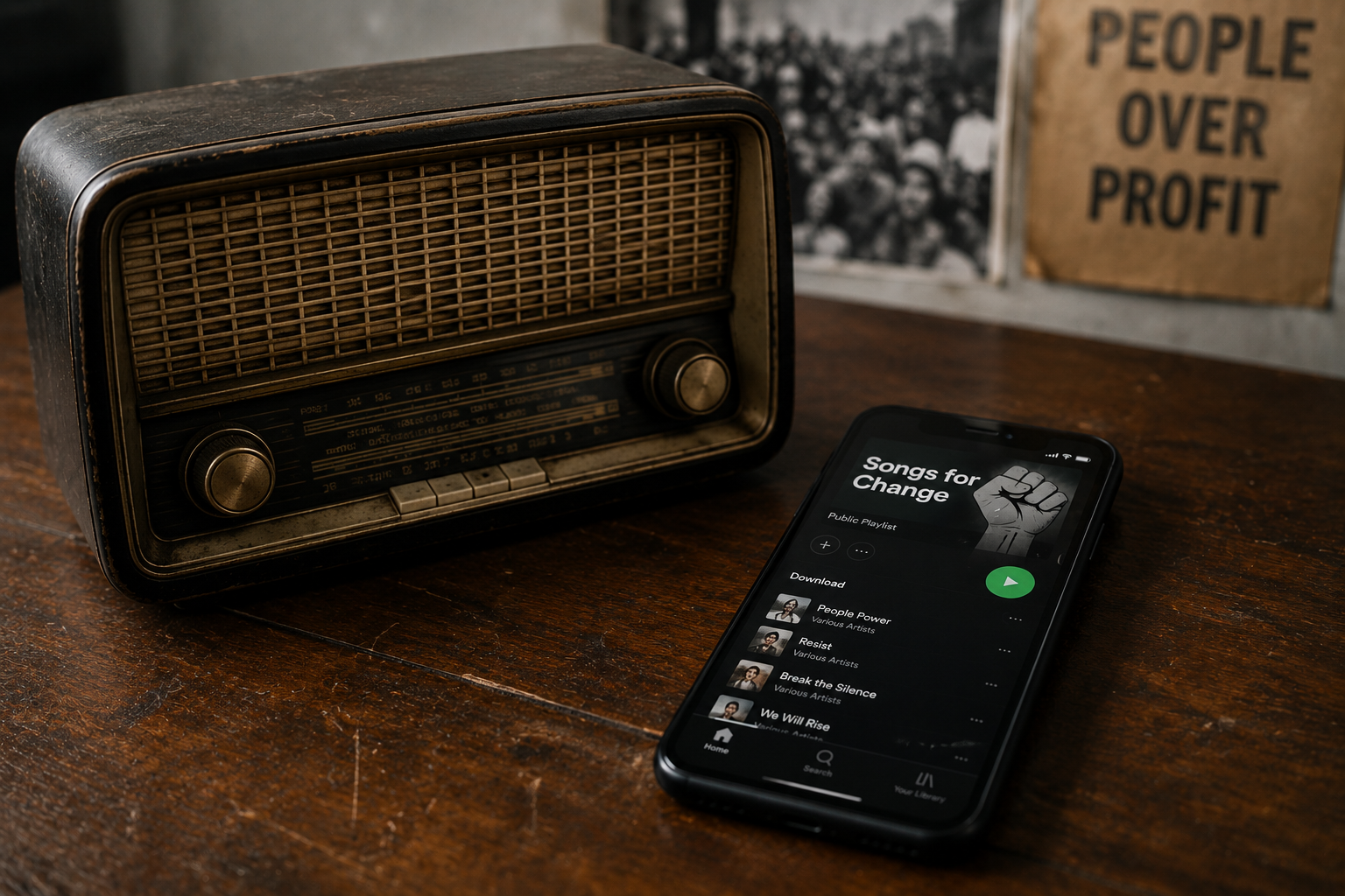 The Protest Song Used to Cost the Artist Something Real — a Career, a Visa, a Radio Slot. Streaming Playlists Now Curate Activism Between Ads. Did the Risk Disappear Along With the Stakes?